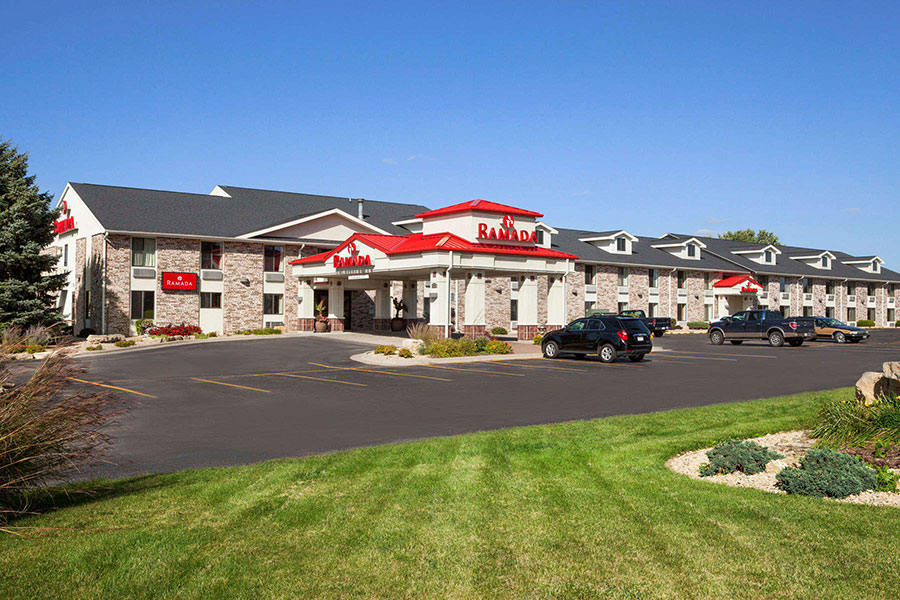exterior building and parking lot of Ramada by Wyndham Wisconsin Dells